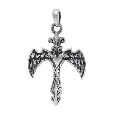 Sterling Silver, Double Wing Cross Pendant. Approximate Pendant Size: 28mm L X 21mm W X 2mm T