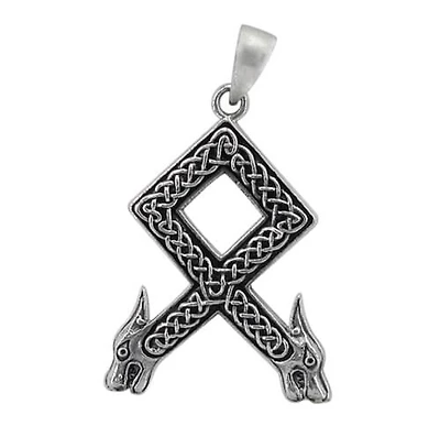 Sterling Silver, Celtic Rune Viking Pendant