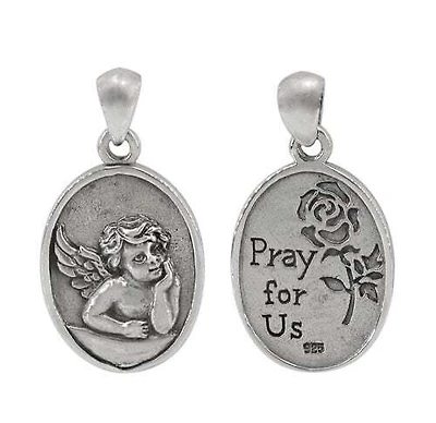 Sterling Silver Angel Pendant, 25X18mm Frame