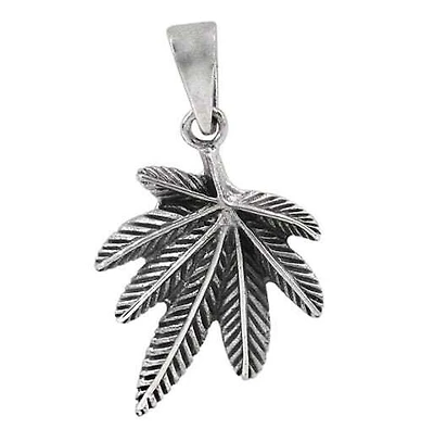 Sterling Silver Leaf Pendant, 20X26mm(Outer Frame)