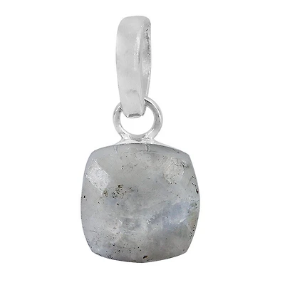 Sterling Silver, 12X12mm Moonstone Pendant