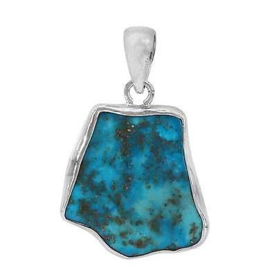 Sterling Silver, 23X25mm Arizona Turquoise Pendant