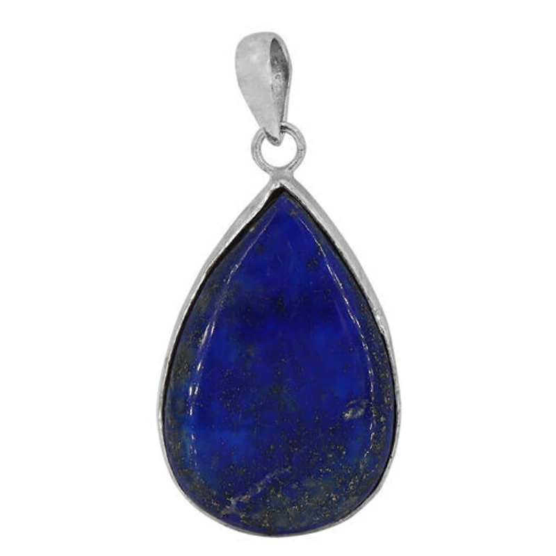 Sterling Silver With Rhodium, 40X25mm Lapis Lazuli Pendant