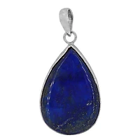 Sterling Silver With Rhodium, 40X25mm Lapis Lazuli Pendant