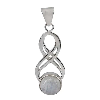 Sterling Silver, Infinity Pendant With 10mm Moonstone