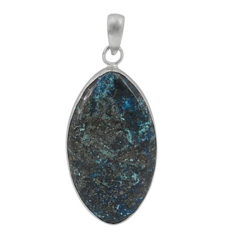 Sterling Silver With Rhodium Stone Pendant