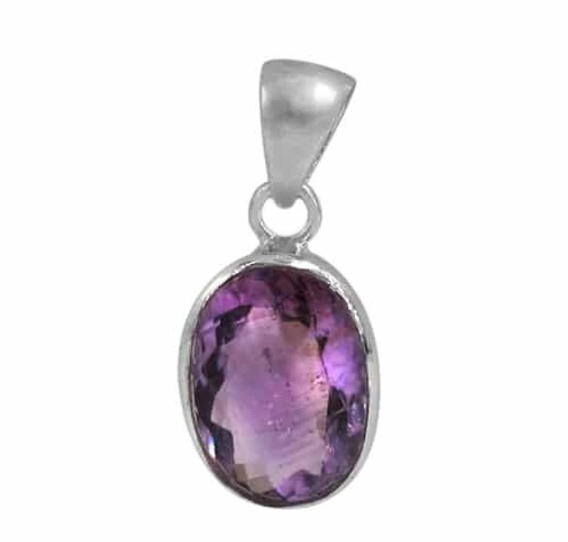 Sterling Silver With Rhodium, Stone Pendant, 10-14×8-11mm(Stone)