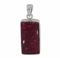 Sterling Silver With Rhodium Stone Pendant