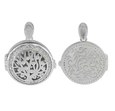 Sterling Silver With Rhodium Heart Locket, 21mm Diameter(Outer Frame).