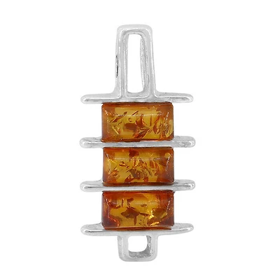 Sterling Silver, Amber Pendant, 13X16mm