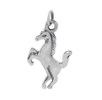 Sterling Silver, Horse Pendant With 5mm Loop. Approximate Pendant Size: 17mm L X 17m W