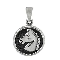 Sterling Silver, Horse Pendant, 20mm Diameter