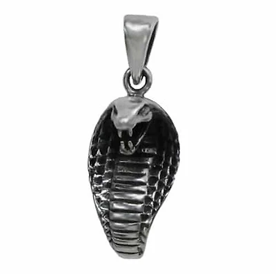 Sterling Silver, Smooth Cobra Shape Pendant. Approx Pendant Size: 20mm L X 12mm W.