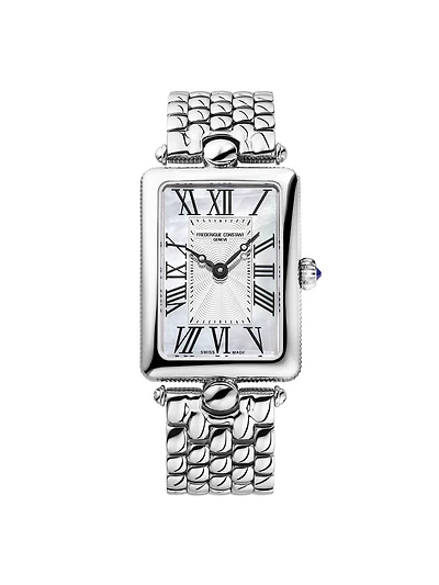 Art Deco Carrée Ladies 28MM Mother of Pearl Dial Quartz FC-200MPW2AC6B