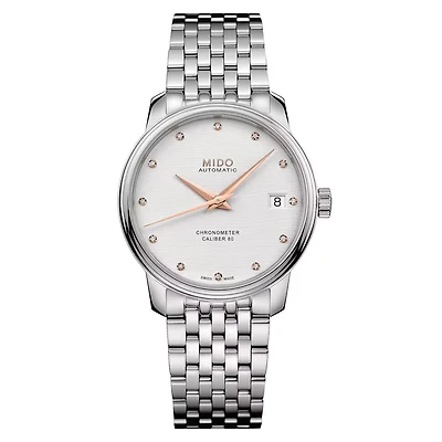 Mido Baroncelli Chronometer 34 MM Silver Dial Automatic M027.208.11.036.00