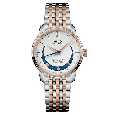 Mido Baroncelli Smiling Moon 33 MM White Dial Automatic M027.207.22.010.01