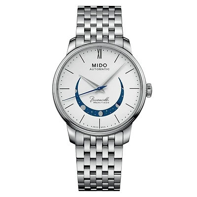 Mido Baroncelli Smiling Moon 39 MM White Dial Automatic M027.407.11.010.01