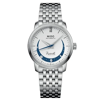 Mido Baroncelli Smiling Moon 33 MM White Dial Automatic M027.207.11.010.01