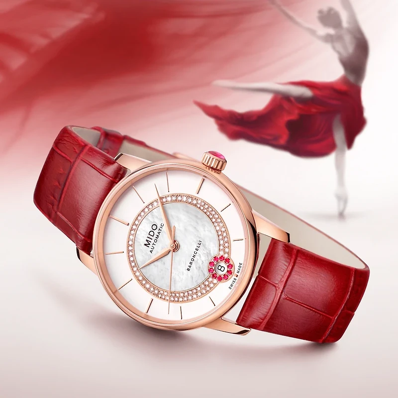 Mido Baroncelli Lady Necklace 33 MM Mother of Pearl Dial Automatic M037.807.36.031.01