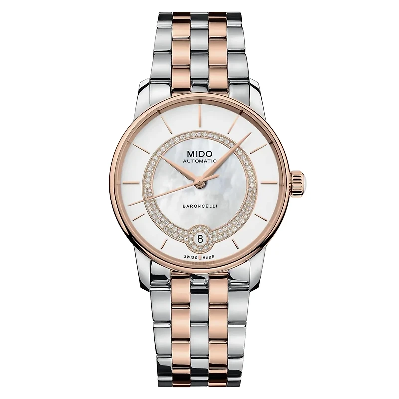 Mido Baroncelli Lady Necklace 33 MM Mother of Pearl Dial Automatic M037.807.22.031.00