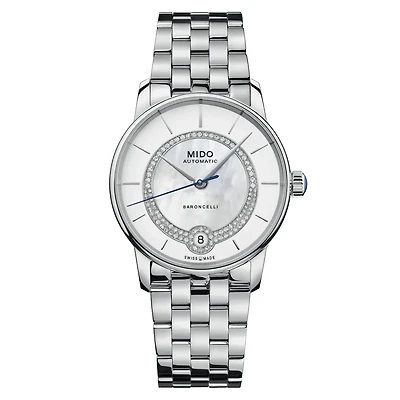 Mido Baroncelli Lady Necklace 33 MM Mother of Pearl Dial Automatic M037.807.11.031.00