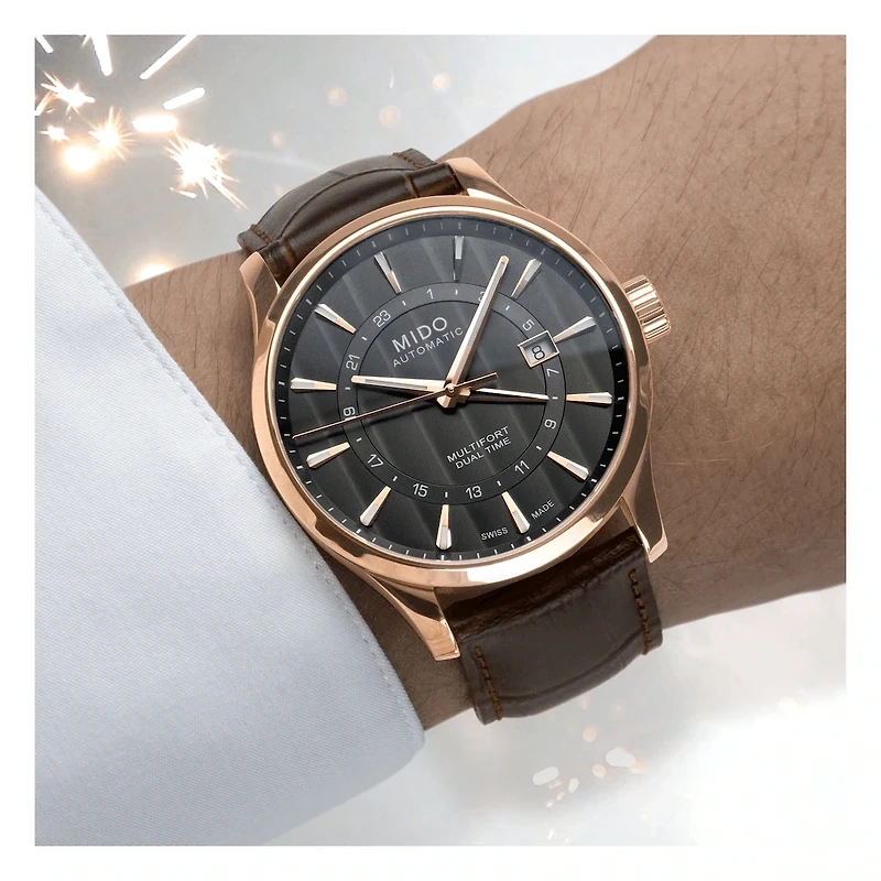 Mido Multifort Dual Time 42 MM Grey Dial Automatic M038.429.36.061.00