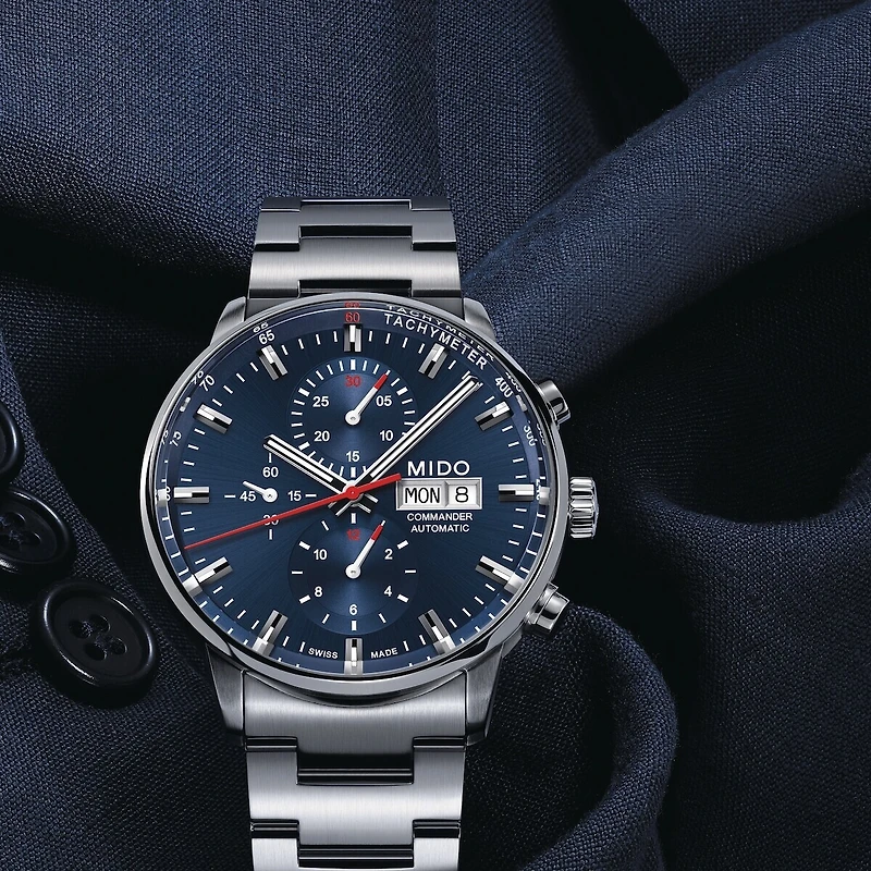 Mido Commander Chronograph 43 MM Blue Dial Automatic M016.414.11.041.00