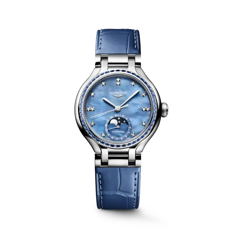 Longines PrimaLuna Blue Dial 34MM Automatic Moonphase L81260972