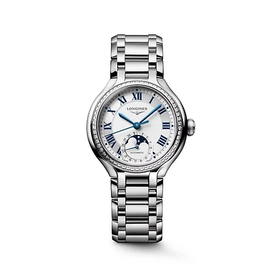 Longines PrimaLuna Silver Dial 34MM Automatic Moonphase L81260716