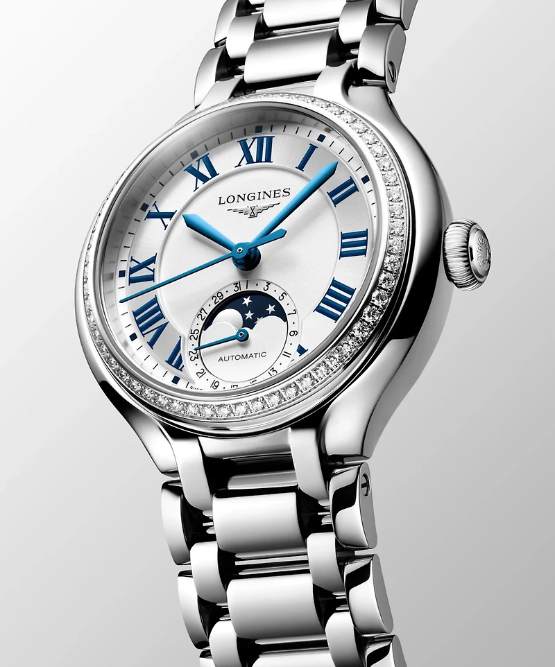 Longines PrimaLuna Silver Dial 34MM Automatic Moonphase L81260716
