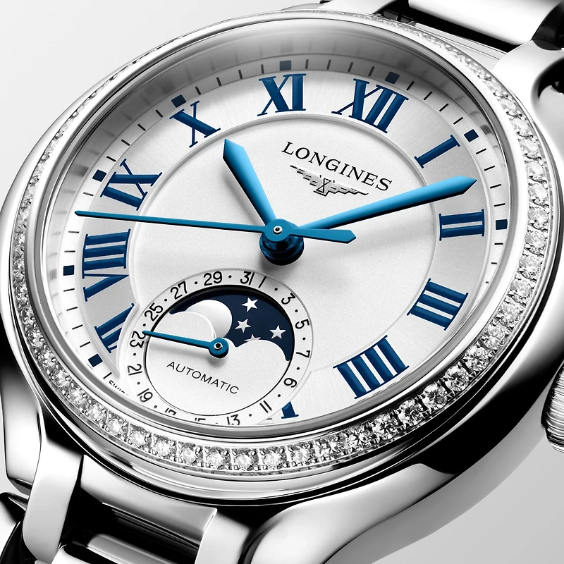 Longines PrimaLuna Silver Dial 34MM Automatic Moonphase L81260716