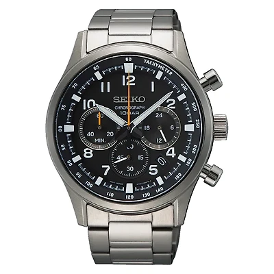 Seiko Chronograph Black Dial 43 MM Quartz SSB447