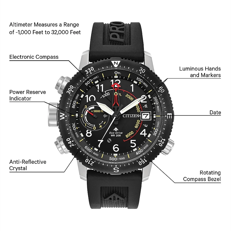 Promaster Altichron Black Dial 46MM Eco-Drive BN5058-07E