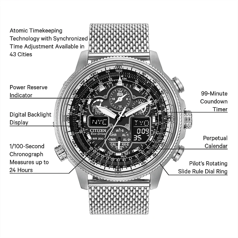 Promaster Navihawk A-T Black Dial 48MM Eco-Drive JY8030-83E