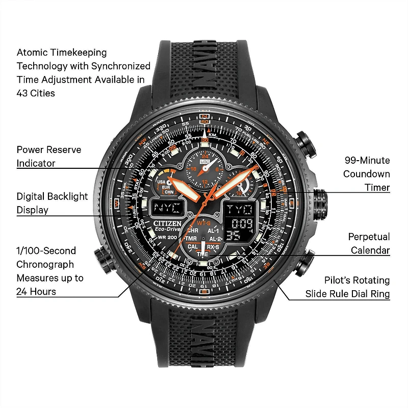 Promaster Navihawk A-T Black Dial 48MM Eco-Drive JY8035-04E