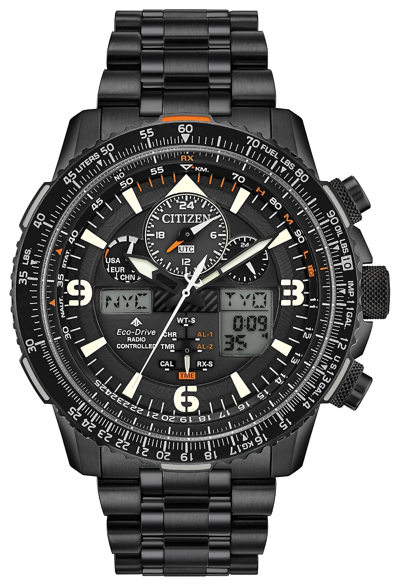 Promaster Skyhawk A-T Black Dial 46MM Eco-Drive JY8075-51E