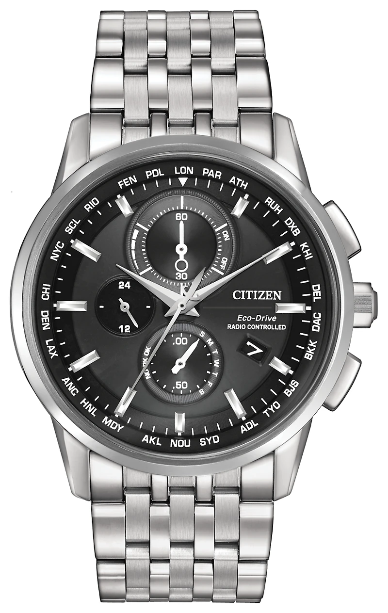 Citizen World Chronograph A-T Black Dial 43MM Eco-Drive AT8110-53E
