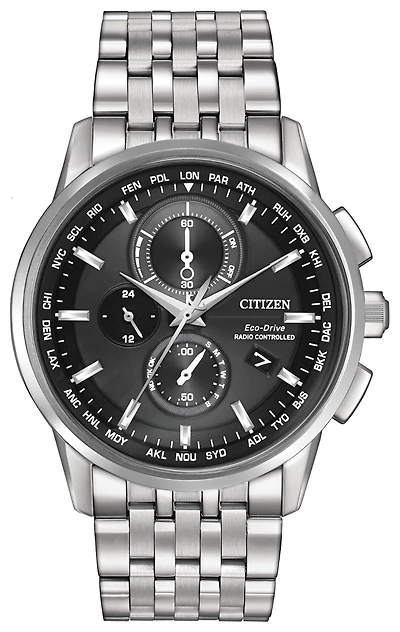 Citizen World Chronograph A-T Black Dial 43MM Eco-Drive AT8110-53E