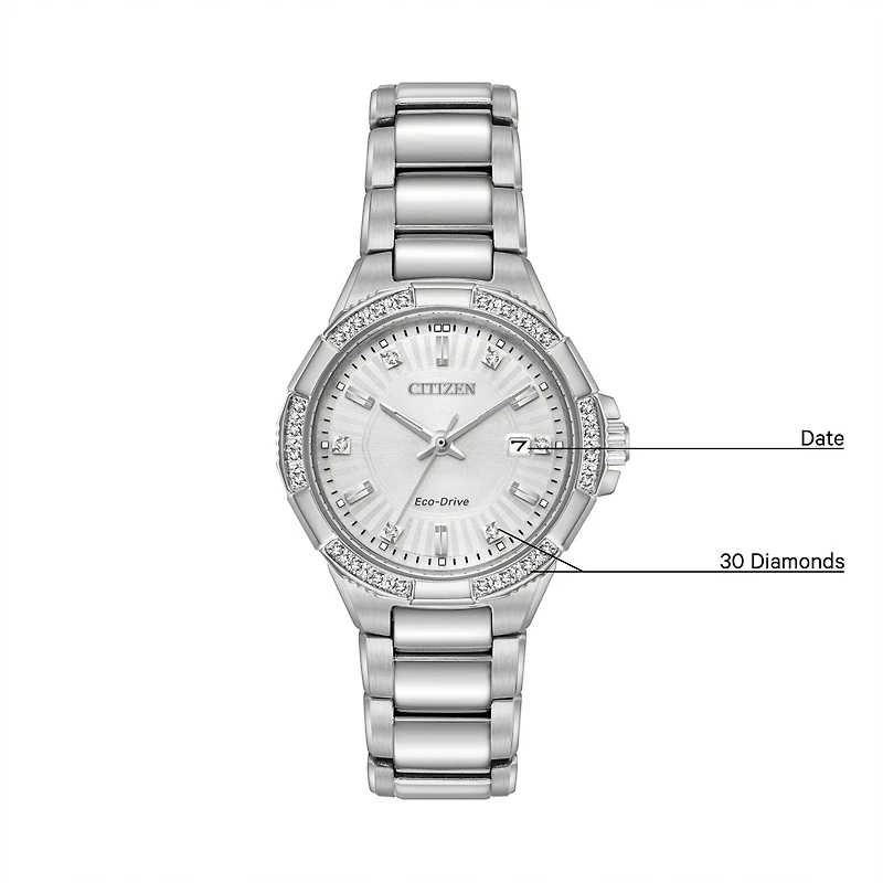 Riva Silver Dial 30MM Eco-Drive EW2460-56A