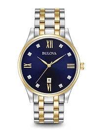 Classic Diamond Blue Dial 40MM Quartz 98D130