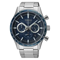 Seiko Chronograph Blue Dial 43 MM Quartz SSB495