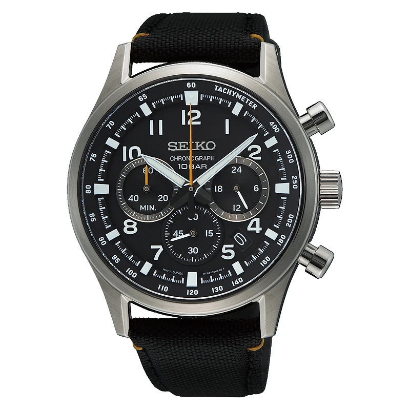 Seiko Chronograph Black Dial 43 MM Quartz SSB449