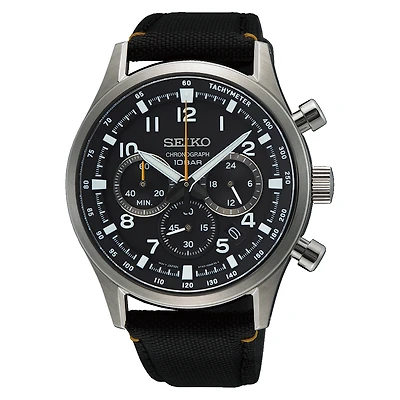 Seiko Chronograph Black Dial 43 MM Quartz SSB449