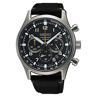 Seiko Chronograph Black Dial 43 MM Quartz SSB449