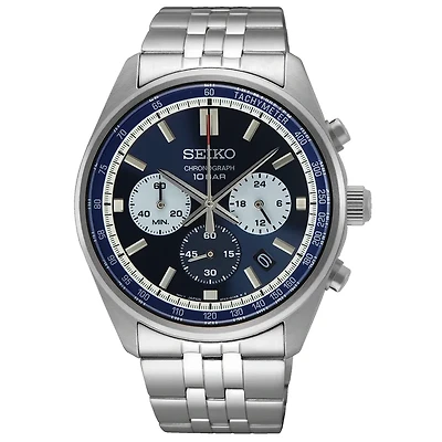 Seiko Chronograph Black Dial 41.5 MM Quartz SSB427