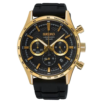 Seiko Chronograph Black Dial 43 MM Quartz SSB446