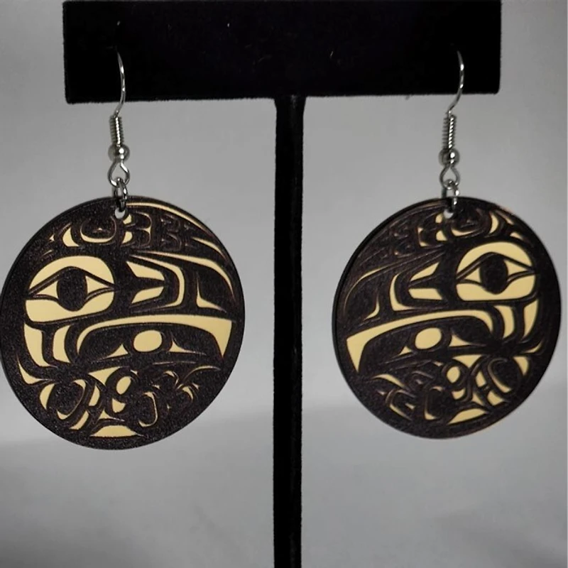 Raven Protector earrings-Gold