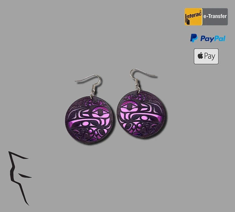 Raven Protector earrings-Purple
