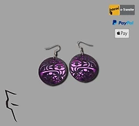 Raven Protector earrings-Purple