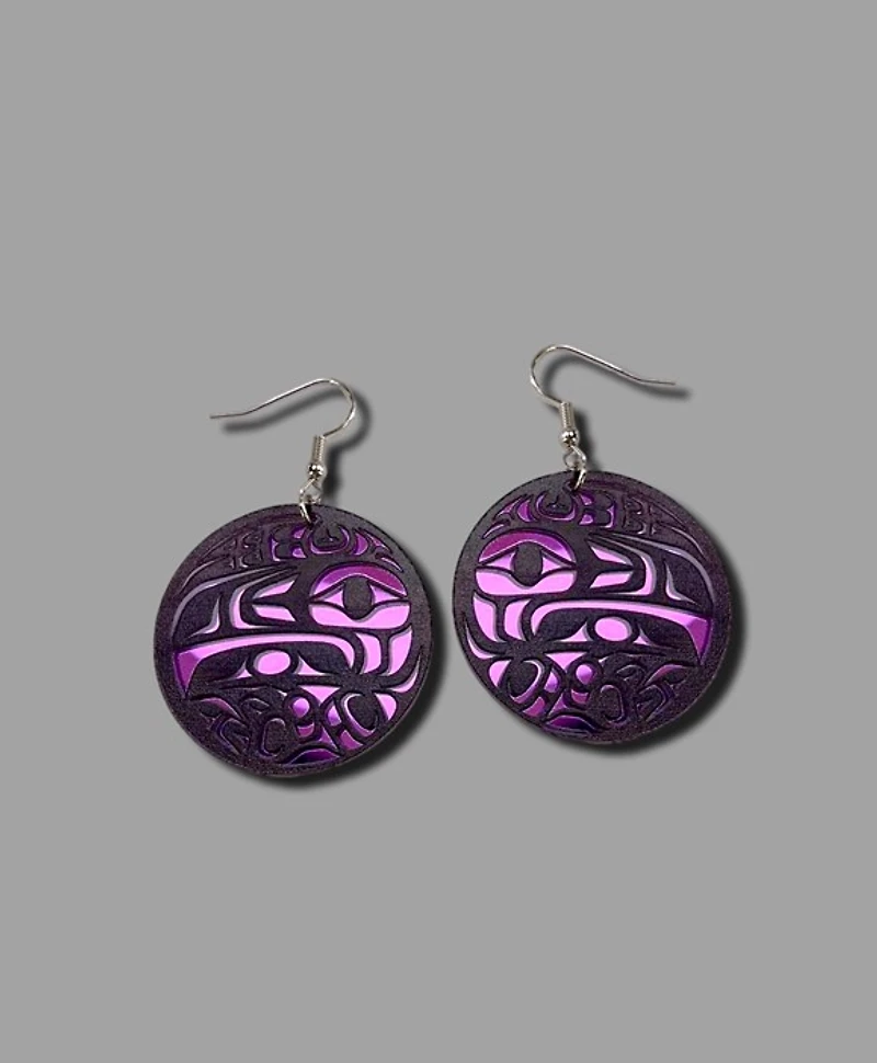 Raven Protector earrings-Purple